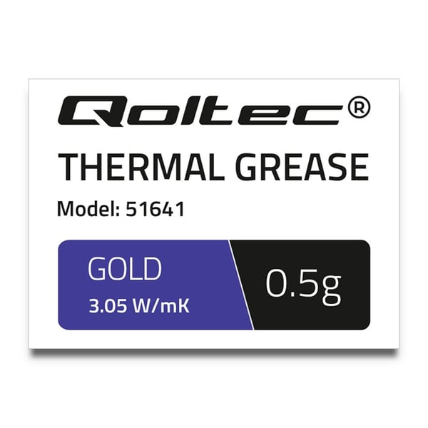 Qoltec varmepasta 3,05 W/mK 0,5 g guld