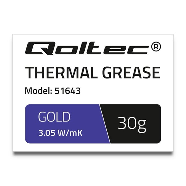 Qoltec värmepasta 3,05 W/mK 30 g guld