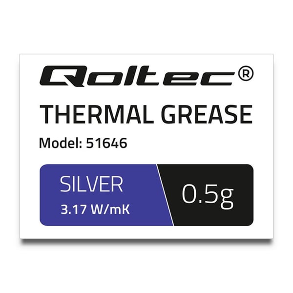 Qoltec Lämpötahna 3,17 W/m-K | 0,5 g | Hopea