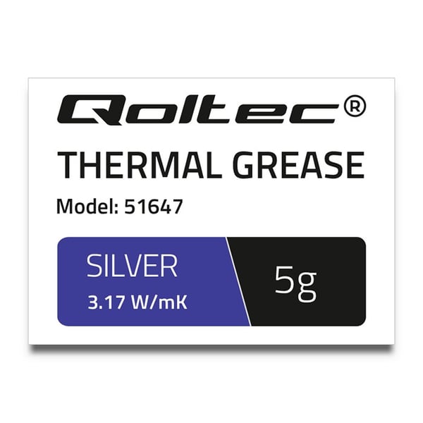 Qoltec varmepasta 3,17 W/mK 5 g sølv