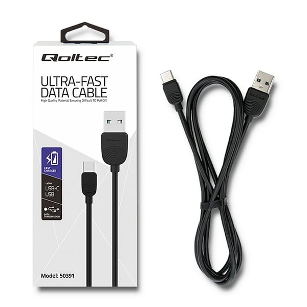 Qoltec ultrahurtig USB type C til USB 2.0 A datakabel 1,2 m