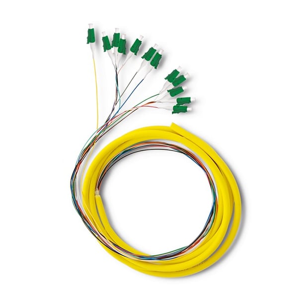 Qoltec 12 x Kuituoptinen Pigtail LC/APC | Yksimuoto | G652D | 2m