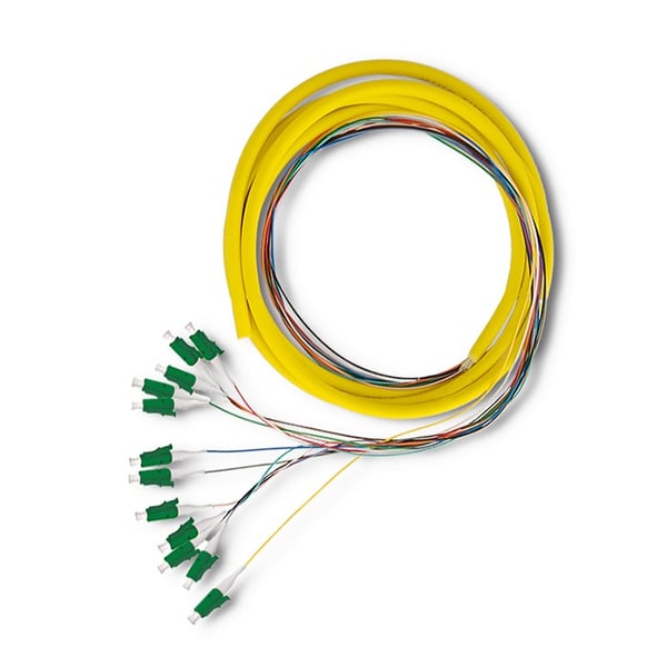 Qoltec 12 x Kuituoptinen Pigtail LC/APC | Yksimuoto | G652D | 2m