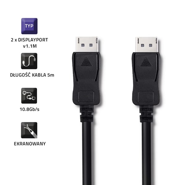 Qoltec DisplayPort v1.1 uros | DisplayPort v1.1 uros | 4K | 5m