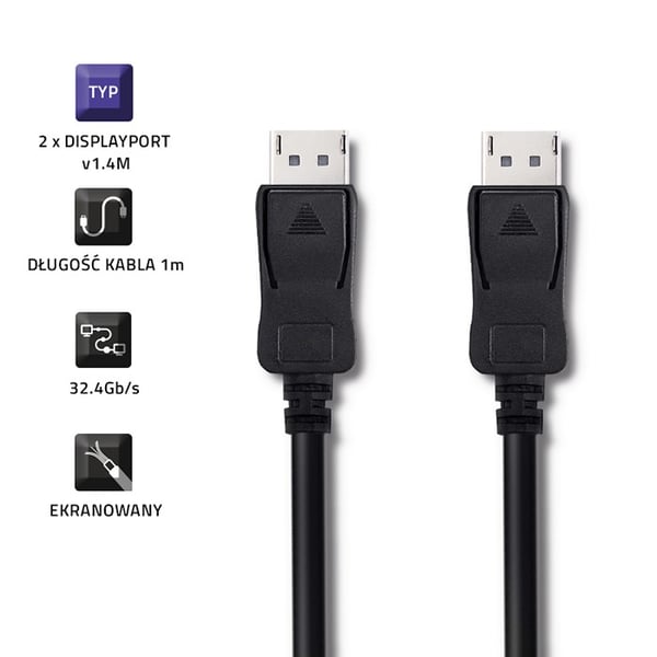 Qoltec DisplayPort v1.4 uros | DisplayPort v1.4 uros | 8K | 1m