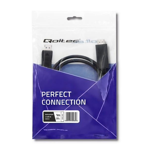 Qoltec DisplayPort v1.2 han til HDMI han 5K 1 m kabel