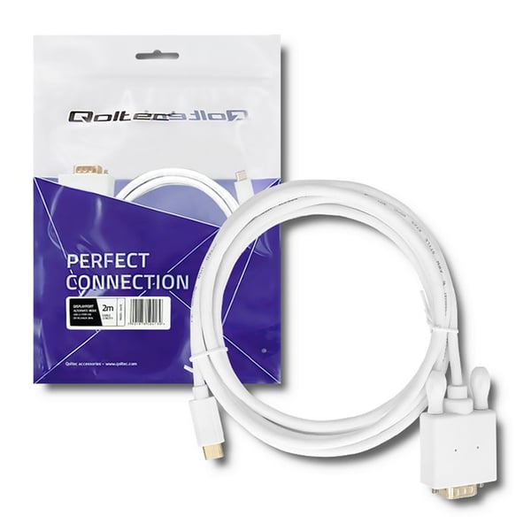 Qoltec USB 3.1 Type C han/VGA han-kabel FULL HD alternativ tilstand 2 m