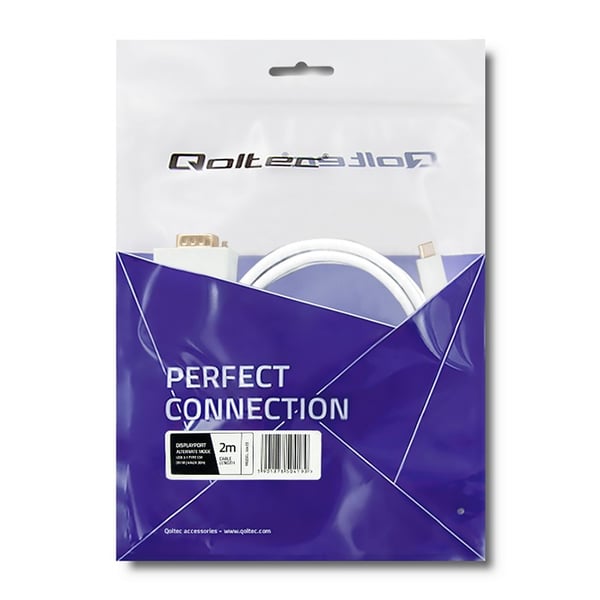 Qoltec USB 3.1 Type C han/VGA han-kabel FULL HD alternativ tilstand 2 m
