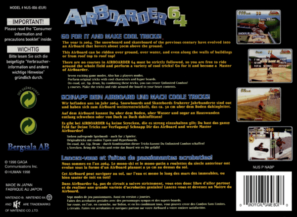 Air Boarder 64 - Nintendo 64/N64 - PAL/EUR (BRUKT VARE)