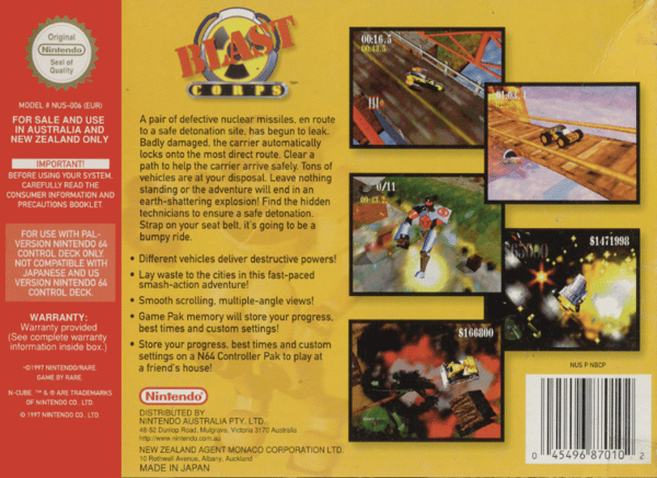 Blast Corps - N64 - Nintendo 64/N64 - PAL/EUR (Begagnad)
