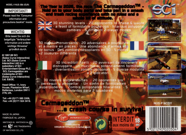 Carmageddon 64 - Nintendo 64/N64 - PAL/EUR (BRUGT VARE)