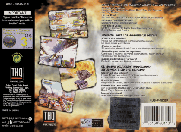 Destruction Derby 64 - Nintendo 64/N64 - PAL/EUR (BRUGT VARE)