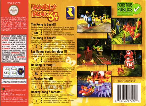 Donkey Kong 64 - Nintendo 64 / N64 - PAL/EUR (BRUGT VARE)