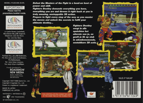Fighters Destiny - Nintendo 64/N64 - PAL/EUR (BRUKT VARE)