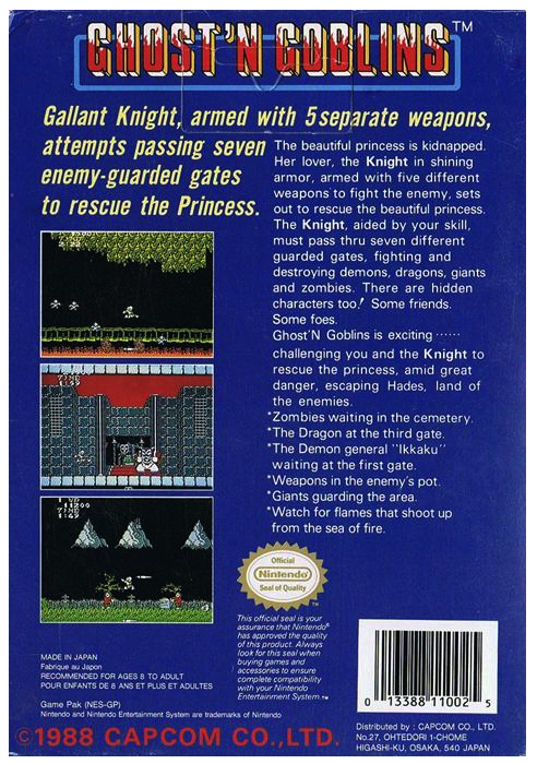 Ghost´n Goblins - Nintendo 8-bit/NES - PAL B/SCN (BRUKT VARE)