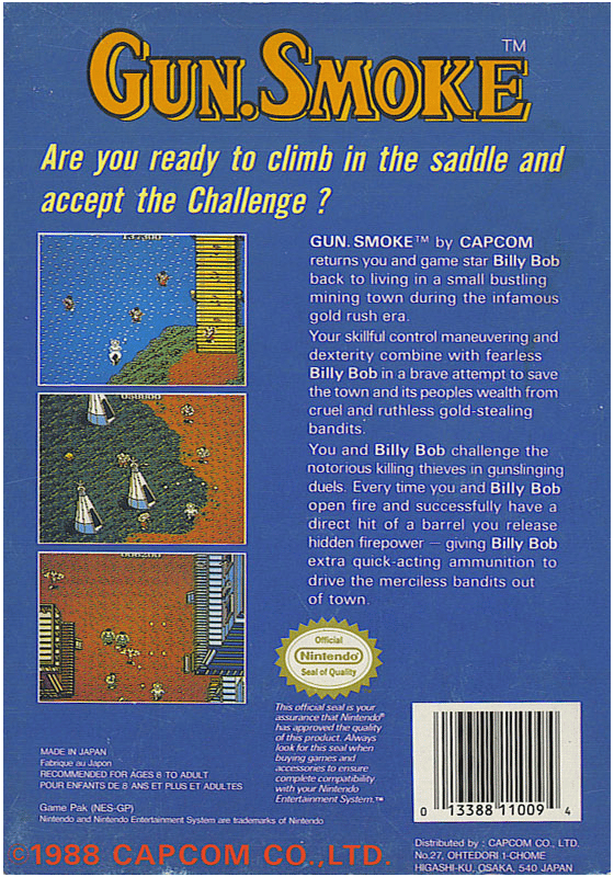 Gunsmoke - Nintendo 8-bit/NES - PAL-B/SCN (BRUKT VARE)