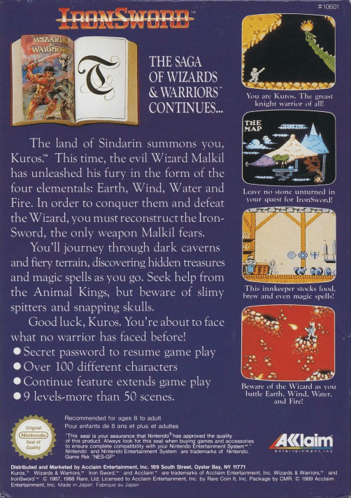 Iron Sword - Wizards & Warriors II - Nintendo 8-bit/NES - PAL B/SCN (BRUKT VARE)