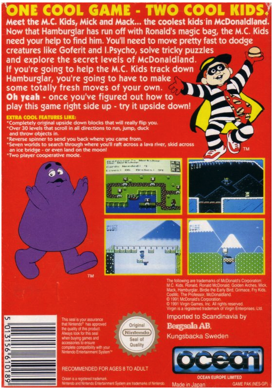 McDonald Land - NES - Nintendo 8-bit/NES - PAL B/SCN (BRUKT VARE)