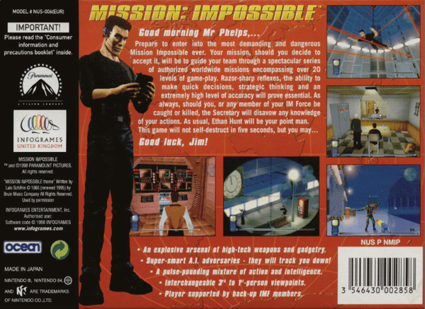 Mission: Impossible - N64 - PAL / EUR (BRUKT VARE)