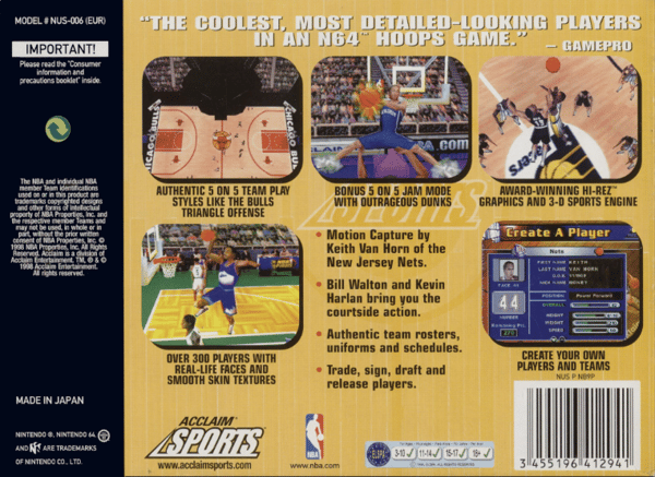 NBA Jam ´99 - Nintendo 64/N64 - PAL/EUR (BRUKT VARE)