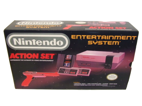 Nintendo 8-bit Action Set Console, 2 Contollers, SMB/ Duck Hunt, Zapper (BRUKT VARE)