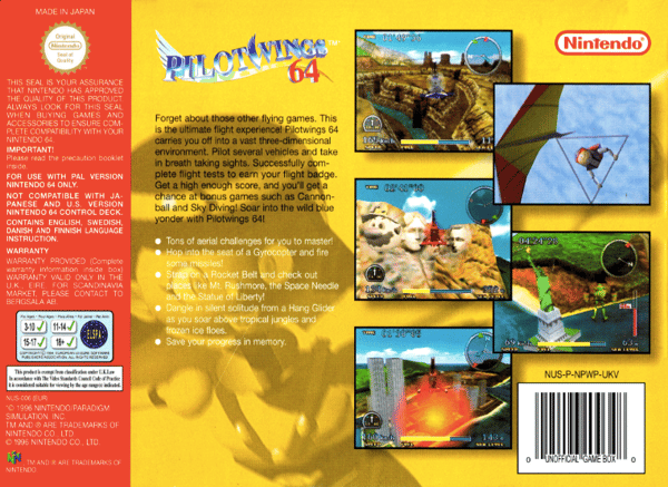 Pilotwings 64 - Nintendo 64/N64 - PAL/EUR (BRUKT VARE)