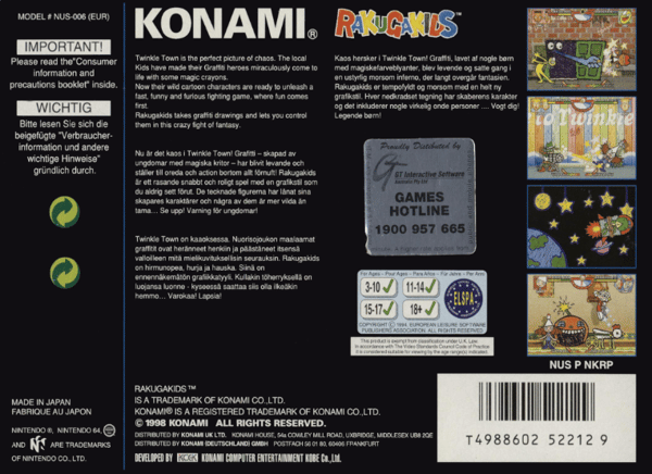 Rakuga Kids - Nintendo 64/N64 - PAL/EUR (BRUKT VARE)