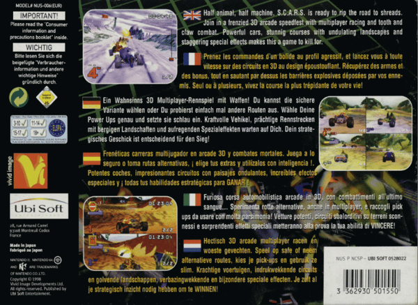 S.c.a.r.s. - Nintendo 64/N64 - PAL/EUR (BRUKT VARE)
