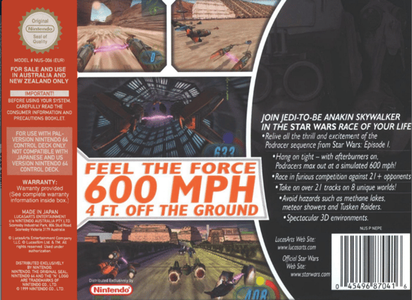 Star Wars Episode I: Racer - Nintendo 64/N64 - PAL/EUR (BRUKT VARE)
