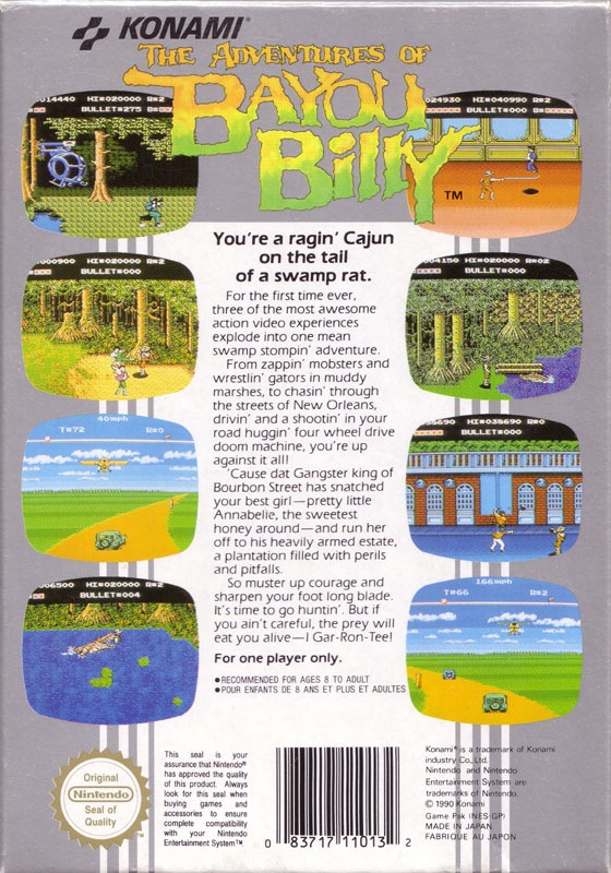 The Adventures of Bayou Billy - Nintendo 8-bit/NES - PAL B/SCN (BRUKT VARE)