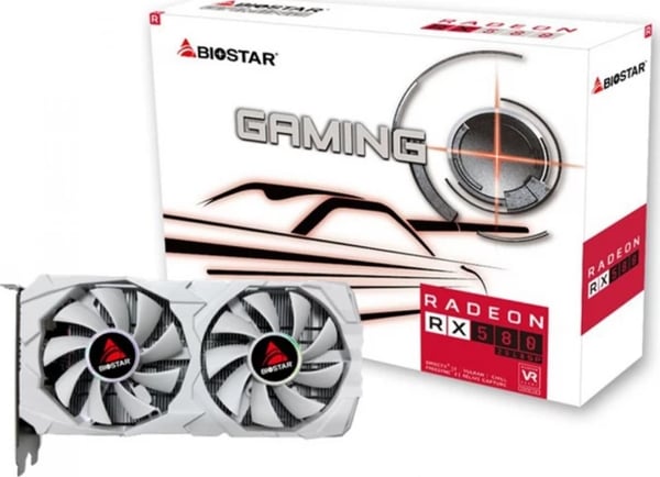 BIOSTAR Radeon RX 580 8GB Vit D5 grafikkort BIOSTAR Radeon RX 580 8GB Vit D5 grafikkort