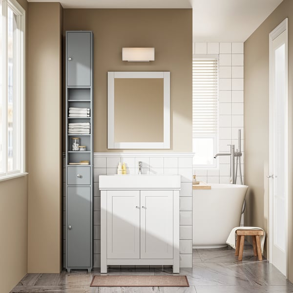 SoBuy Smalt højskab - Vandafvisende| Grå Højskab 20x20x180cm BZR34-II-HG