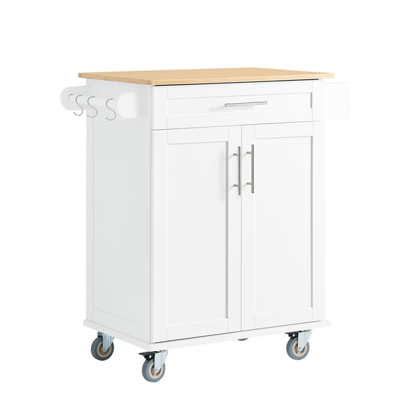 SoBuy Köksö med låda & skåp – Köksvagn för kök eller vardagsrum 83x46x91cm FKW13-II-WN