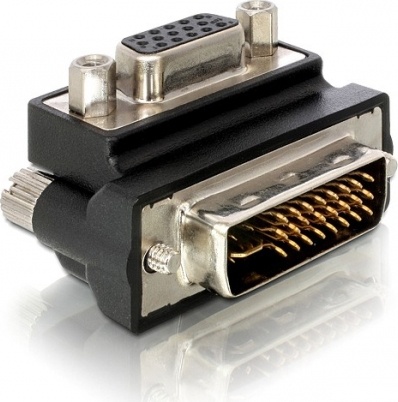 DeLOCK DVI-adapter DVI-A - VGA, ha - ho, vinklet, svart (65172)