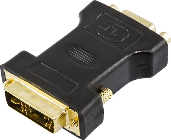 DELTACO DVI-sovitin, analoginen DVI - analoginen VGA, ur - na, musta