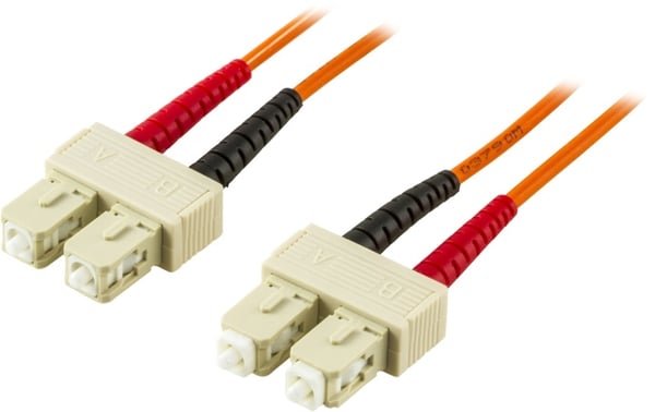 DELTACO fiberkabel, SC - SC, 50/125, OM2, duplex, multimode, 10