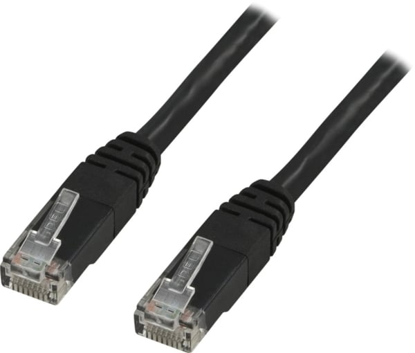DELTACO U/UTP Cat6 patchkabel, 0,75m, sort