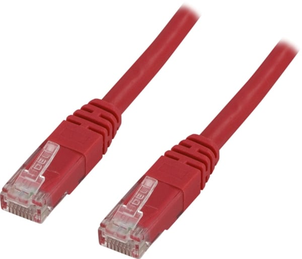 DELTACO U/UTP Cat6 patchkabel, 2m, rød