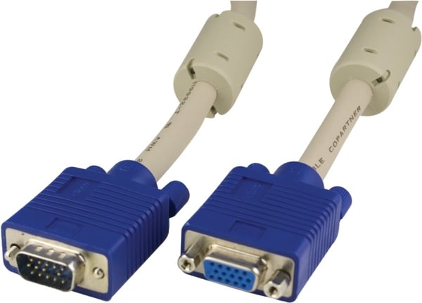 DELTACO forlengningskabel RGB HD15 output-input, 5m,Pin-Pin,uten pin9