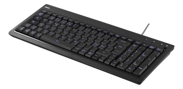 DELTACO tastatur med bakgrunnsbelysning, USB, blått lys, svart