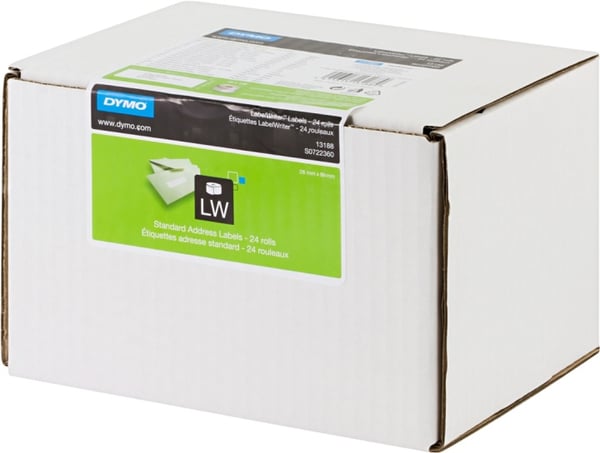 DYMO LabelWriter hvite adresseetiketter bulk 89x28mm / 24x130stk (S0722360)