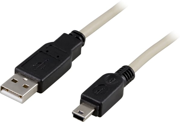 DELTACO USB 2.0 -kaapeli, Type A uros - Type Mini B uros, 1m