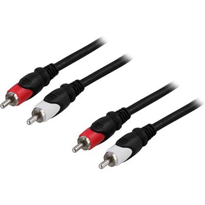 DELTACO lydkabel, 2xRCA han - han, 0,5m