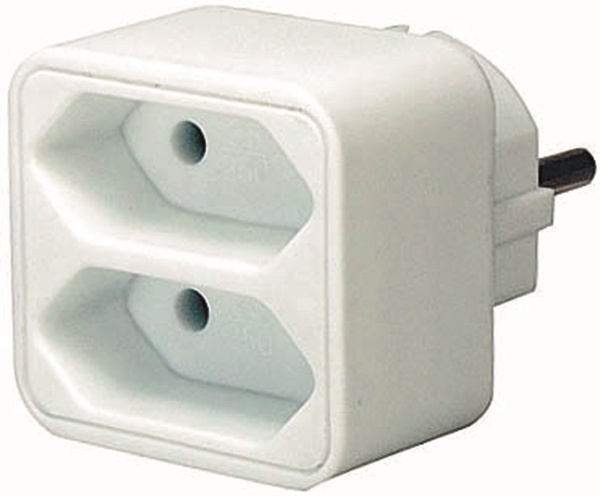 Brennenstuhl grenuttag, 2xIEC 60906-1 uttag, 1x CEE 7/7 anslut, vit