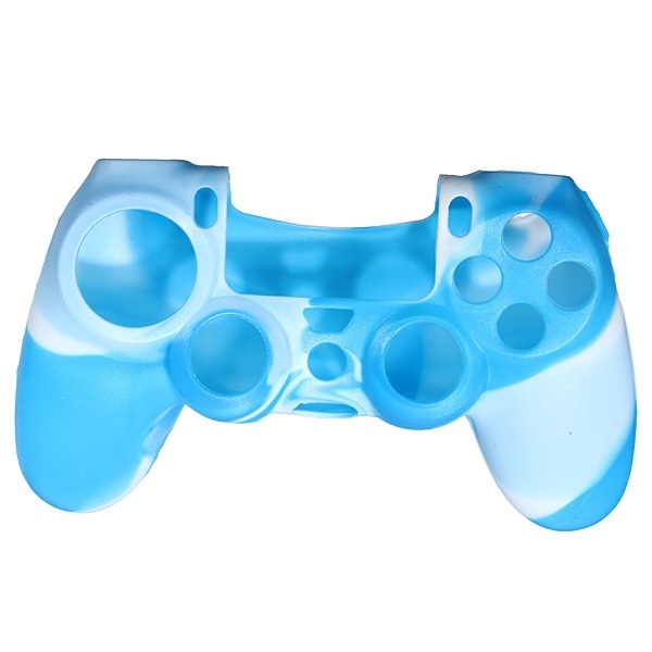 Silikonhåndtak for håndkontroll, Playstation 4, Kamoflage Blå, Hvit