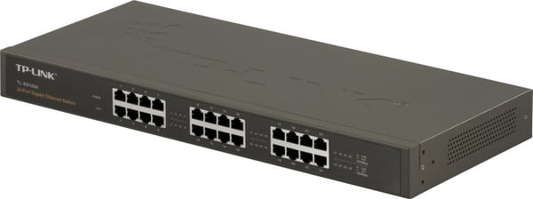 TP-LINK verkkokytkin, 24 porttia 10/100/1000Mbps, RJ45, metallia, 19"