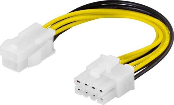 DELTACO Adapterkabel 4-pin ATX12V til 8-pin EPS12V 10cm