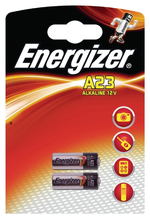 Alkaliparisto 23A | 12 V DC | 50 mAh | 2 - Läpipainopakkaus | A23 | Hopea / Musta