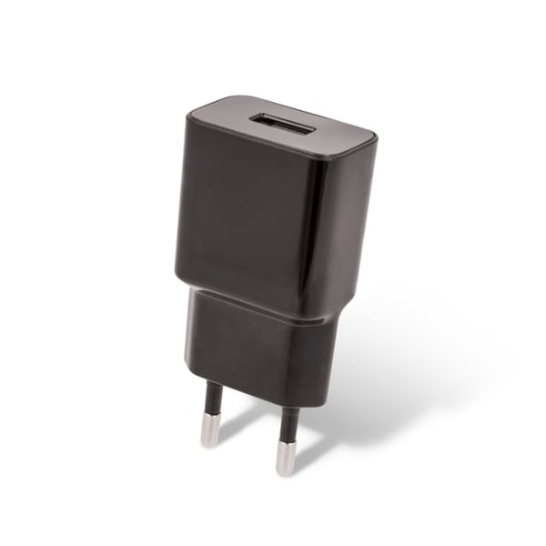 Setty USB-vægoplader, 1A, sort