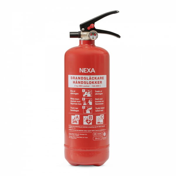 Nexa brandsläckare, 2 Kg ABC-pulver med väggfäste (13402) Nexa brandsläckare, 2 Kg ABC-pulver med väggfäste (13402)